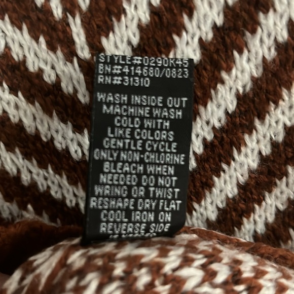 Fortune & Ivy Knit Cardigans Size Medium Rust/off white color - Picture 6 of 7